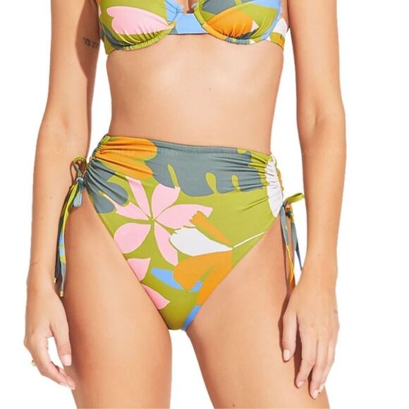 Vitamin A Gemma Ruched High Waisted Bikini Bottom - Picture 1 of 7